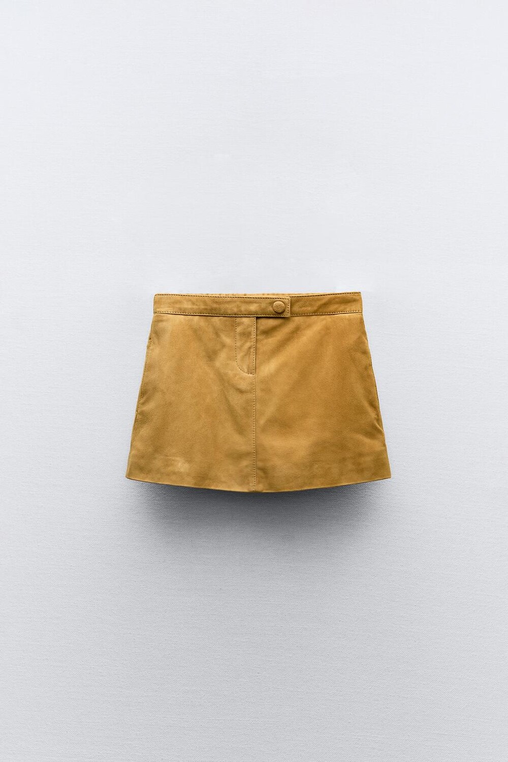 

Юбка из замши и кожи ZARA, цвет brandy