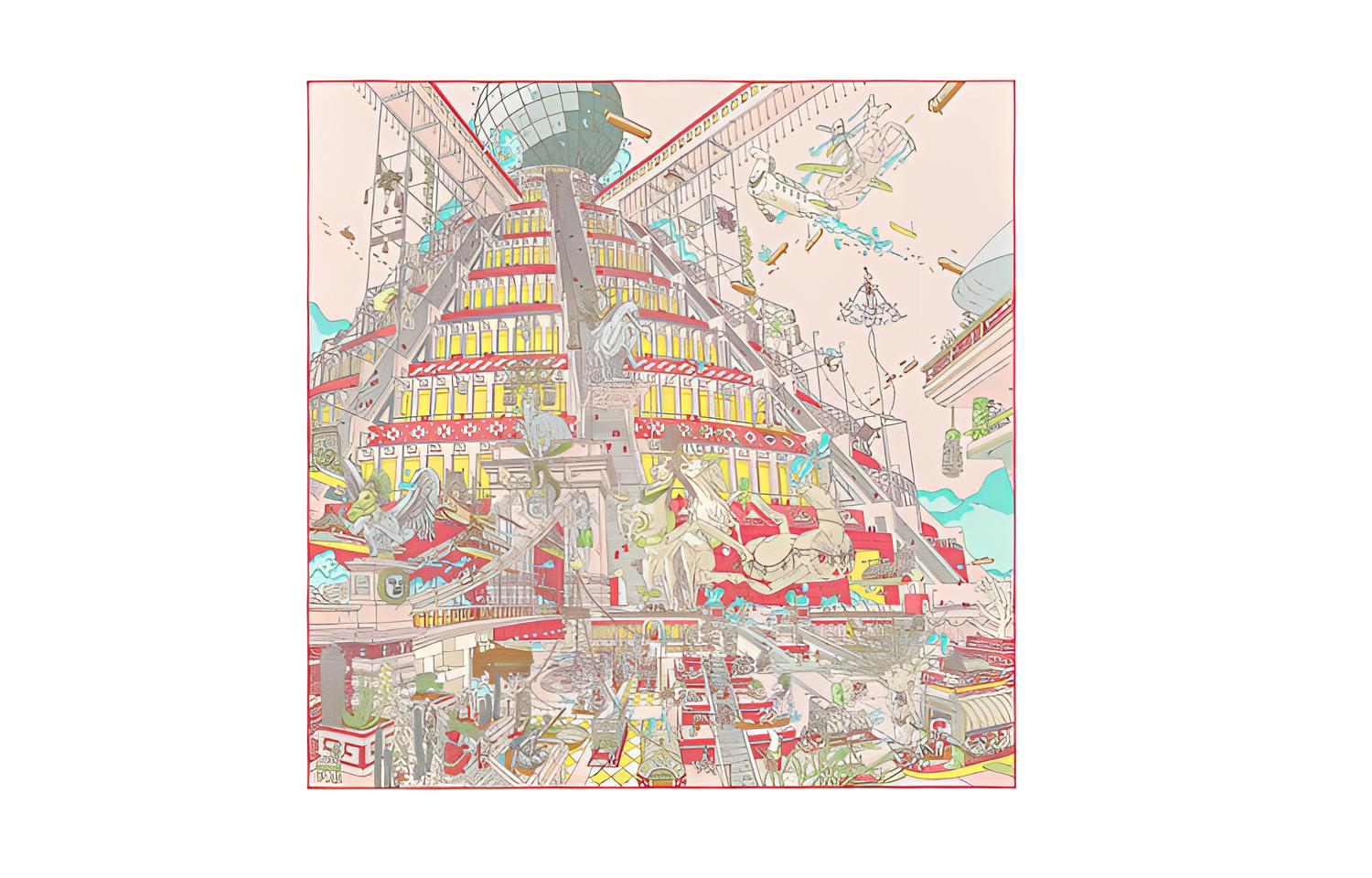 

HERMES Шёлковый шарф женский розовый, Pink