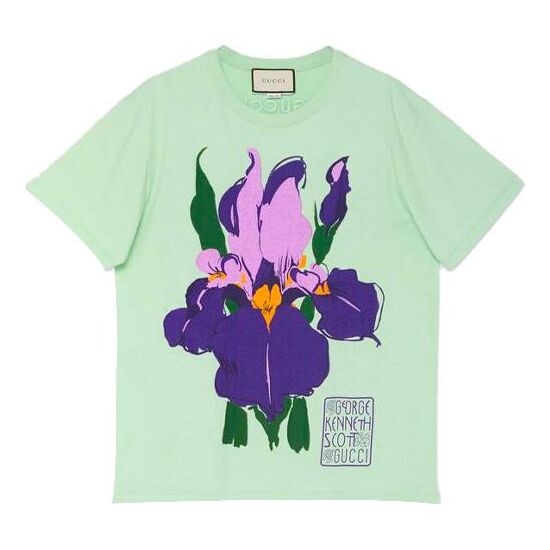 

Футболка personalized printed cotton for green Gucci, зеленый