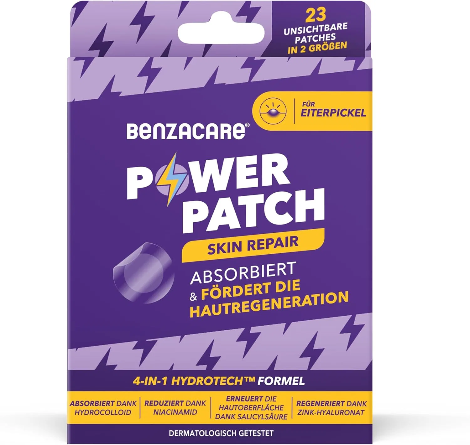 Патчи Benzacare Power Patches Skin Repair от прыщей, 23 шт. Benzacare, Treatment-23 Pieces.