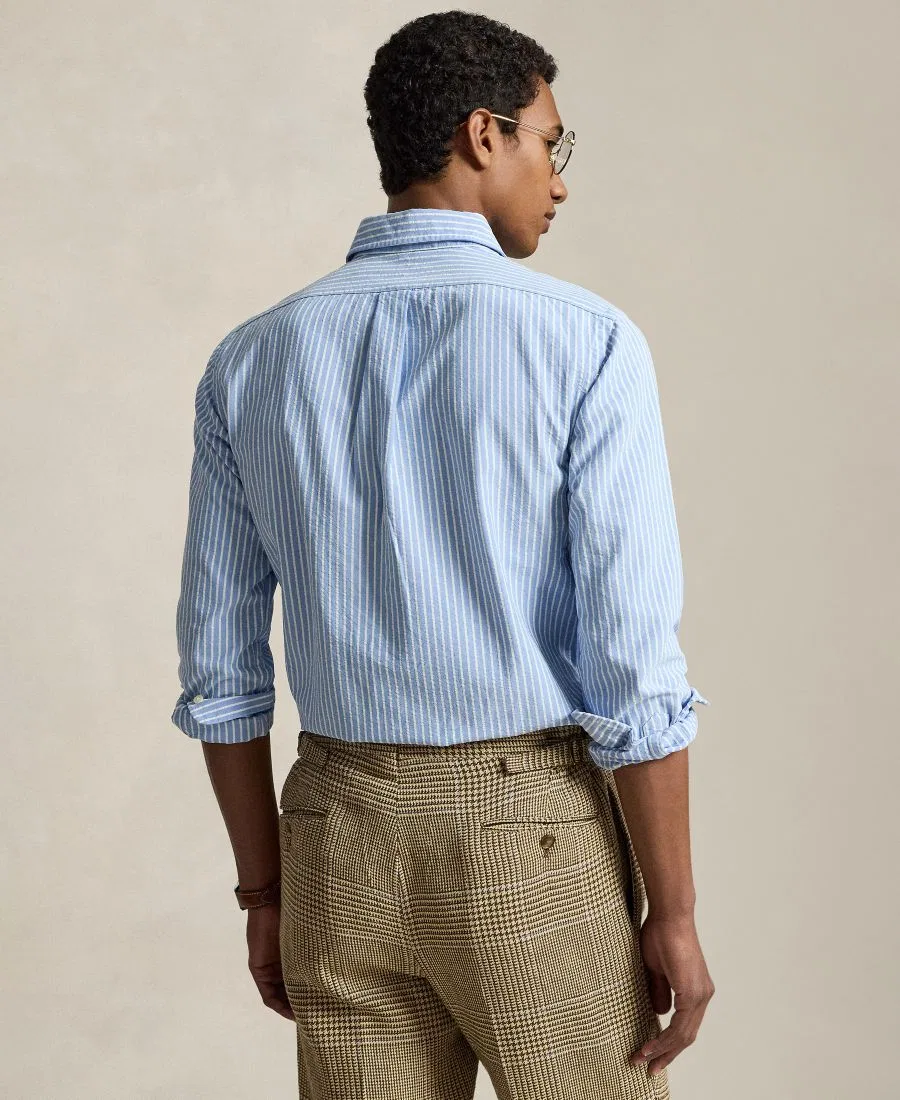Мужская рубашка The Iconic Mesh Polo Ralph Lauren, белый/синий — фото 4
