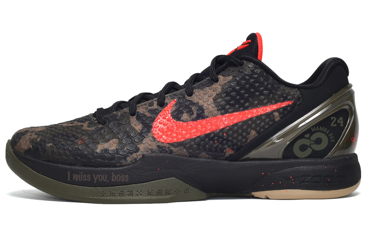 

Баскетбольные кроссовки Zoom Kobe 6 унисекс с низким верхом, черные/красные Nike