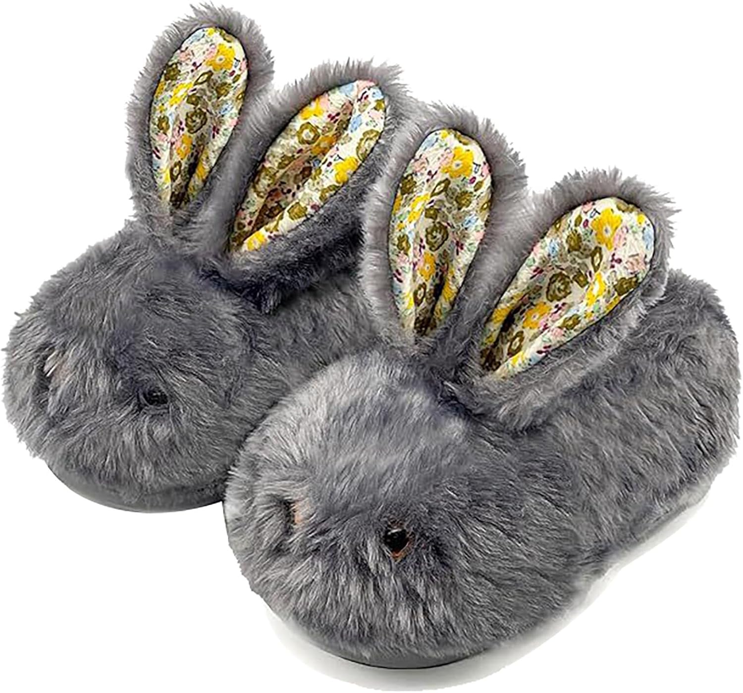 

Женские и мужские пушистые тапочки, милые с зайчиком, мягкие домашние туфли, теплые с толстым дном, с памятью формы, плюшевые тапочки Generic, серый