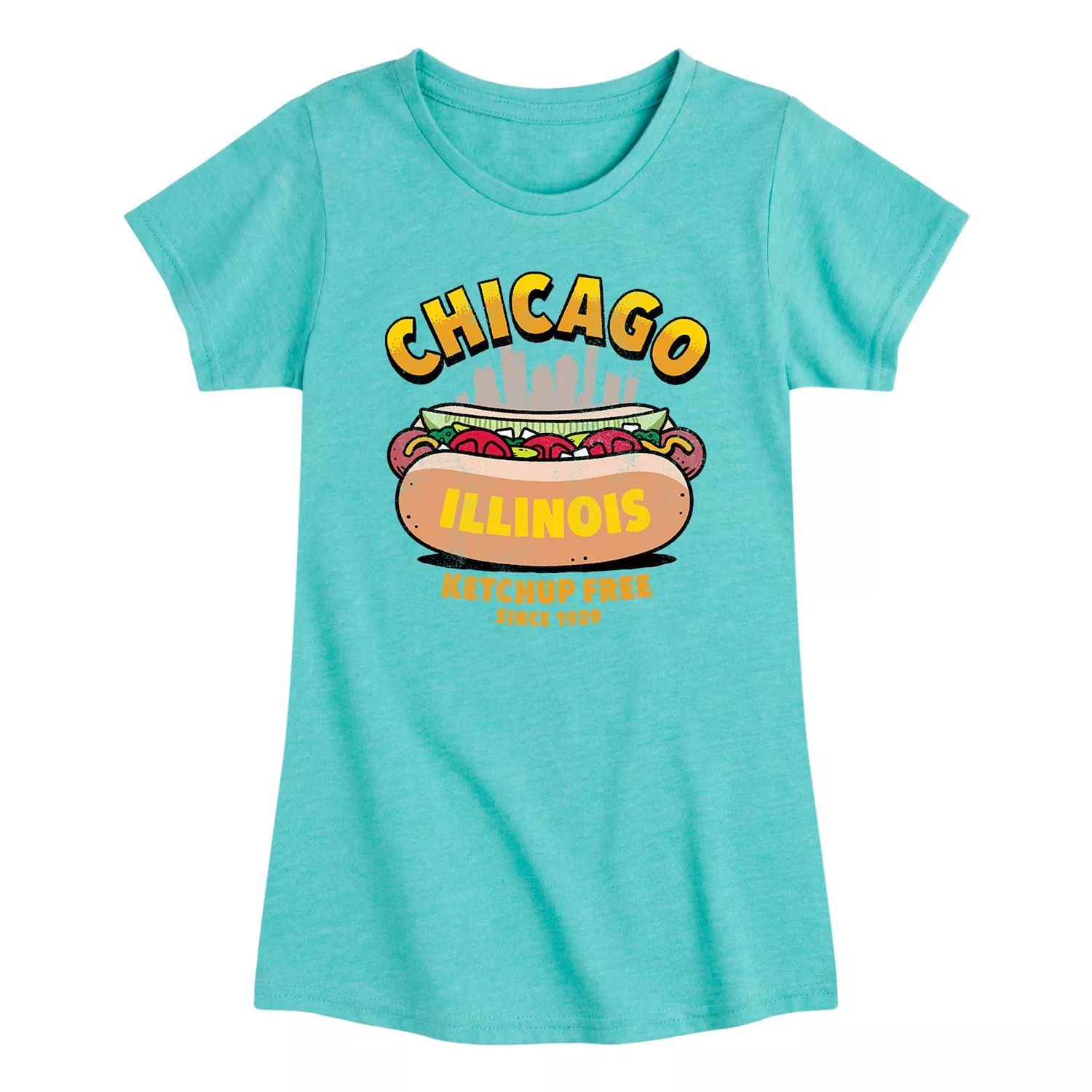 

Футболка с рисунком Chicago Hot Dog Skyline для девочек 7–16 лет Licensed Character