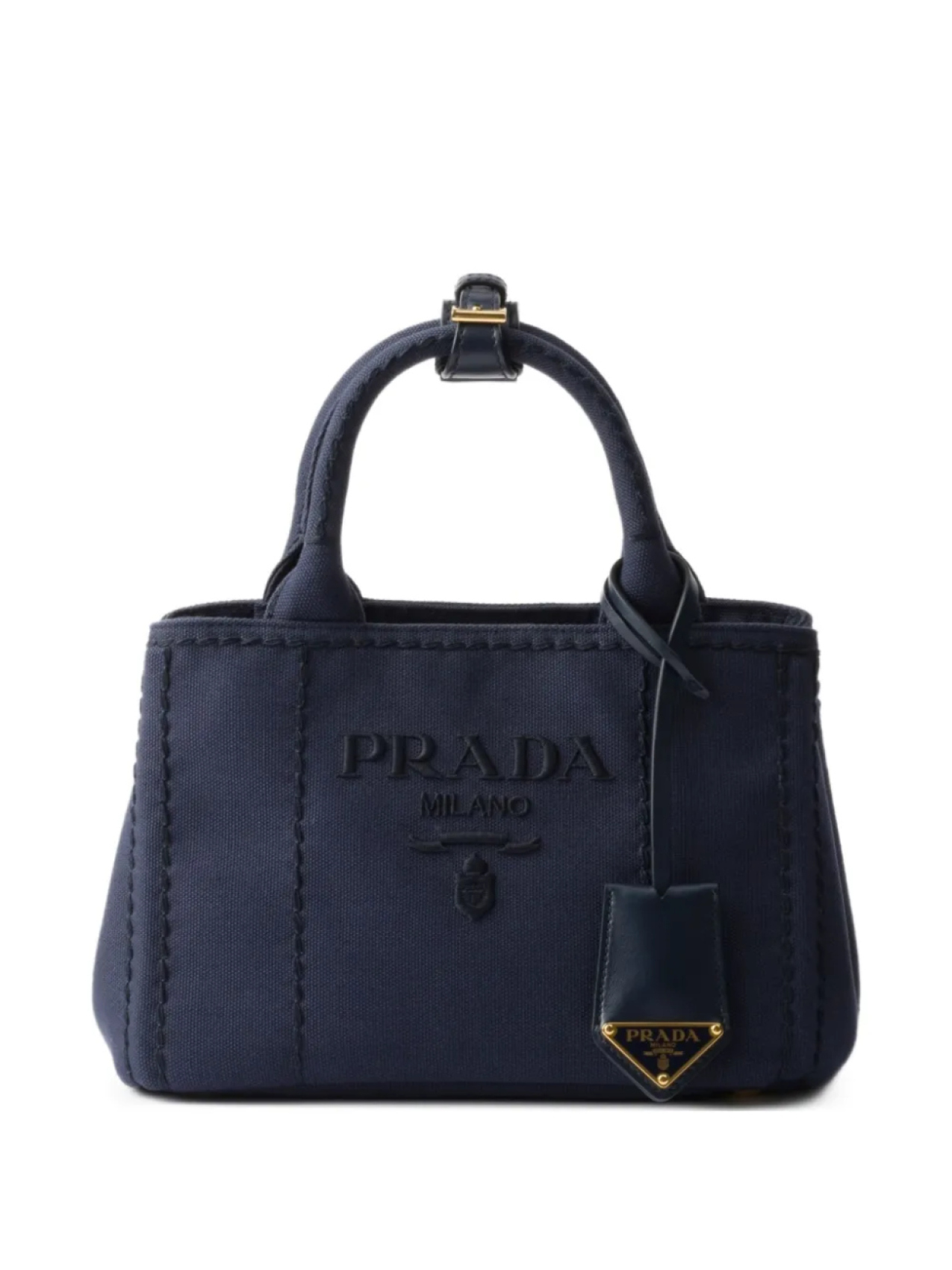 

Мини-сумка-тоут Prada из холста, синий