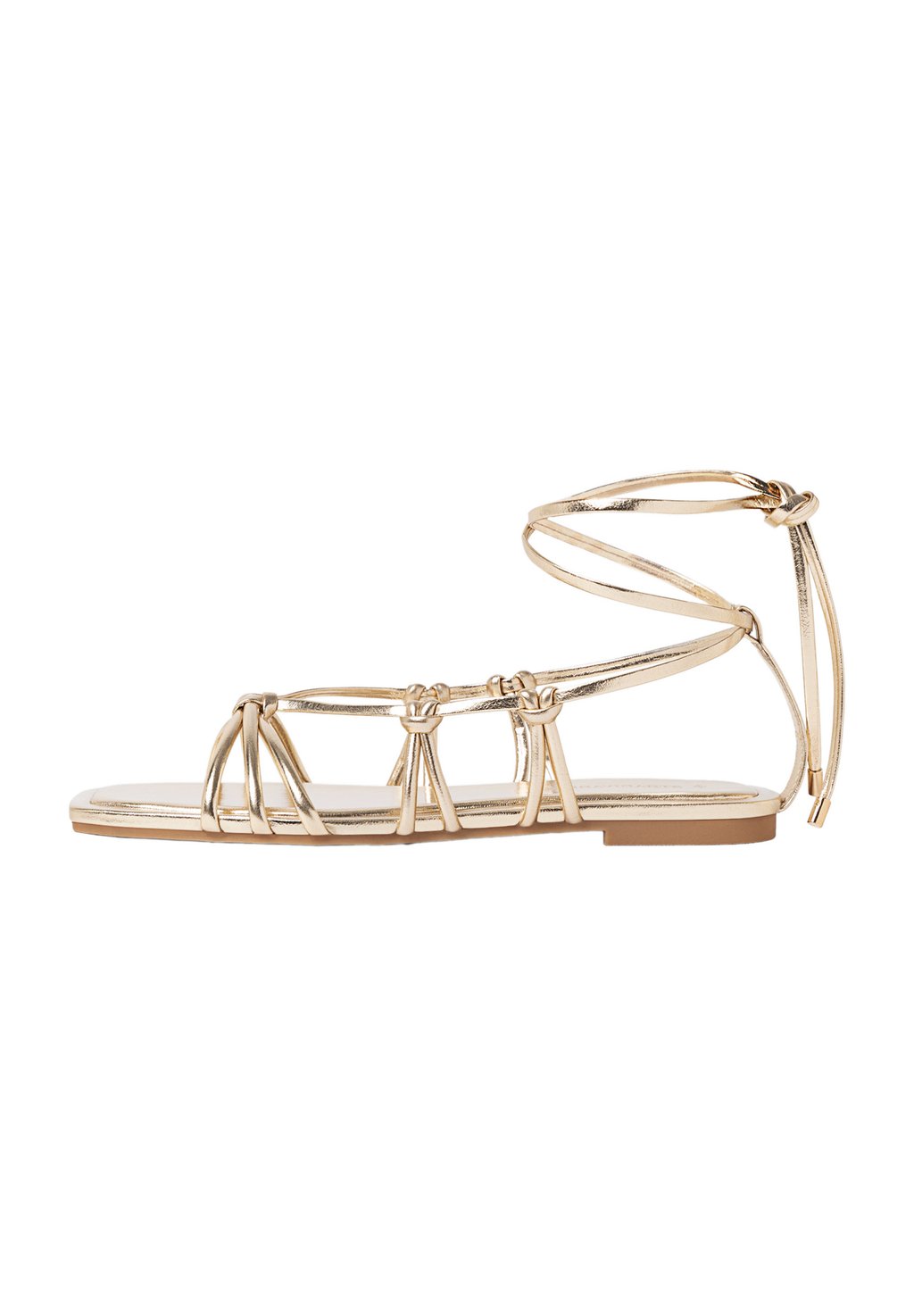 Сандалии STRAPPT FLAT Stradivarius, золотой
