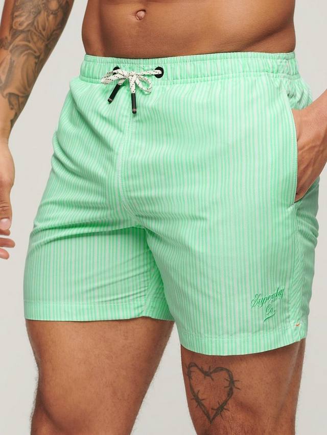 

Плавательные шорты в полоску 15 дюймов Superdry, цвет Mint