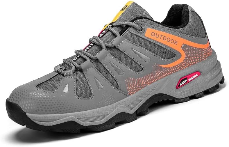 

Мужские походные ботинки Легкие кроссовки для трейл-раннинга Дышащие кроссовки для ходьбы, трекинга и скалолазания с нескользящей подошвой для тренировок и повседневной носки Qacksv, серый