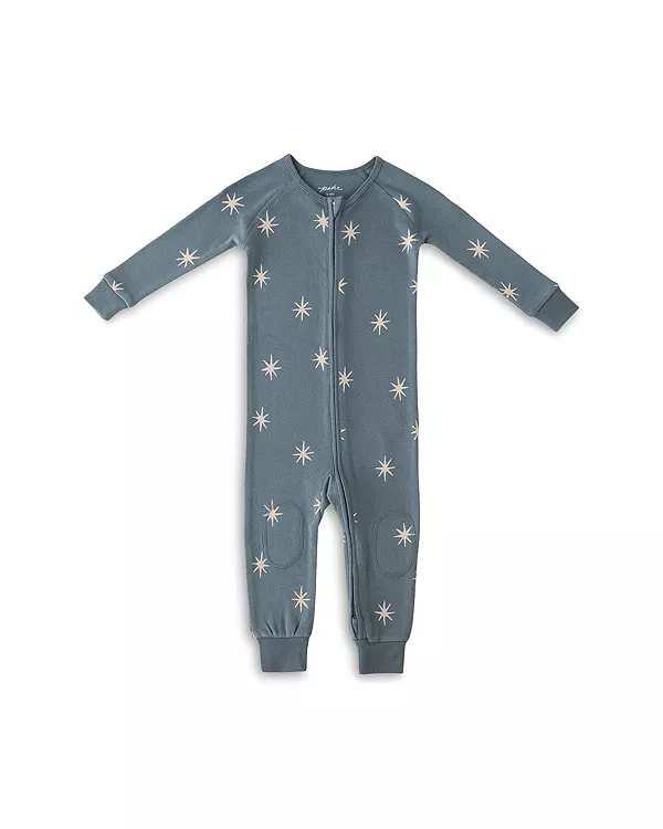 

Детский комбинезон-спа унисекс с ребристой текстурой и рисунком "Звездная полночь" - для малышей Pehr, синий