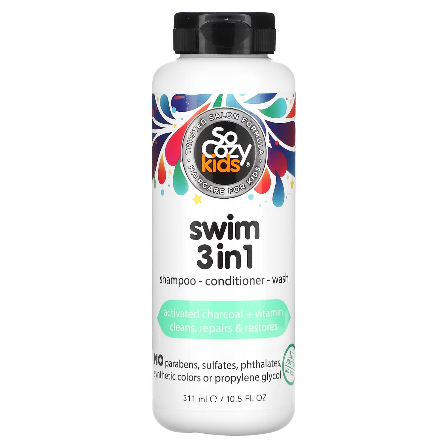 

SoCozy Kids Swim 3 в 1 Шампунь – Кондиционер – Мытье 10,5 жидких унций (311 мл)