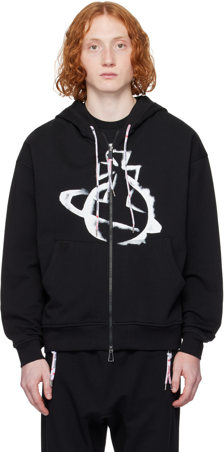 

Толстовка с капюшоном Stencil Orb Rugged Zip Vivienne Westwood, черный