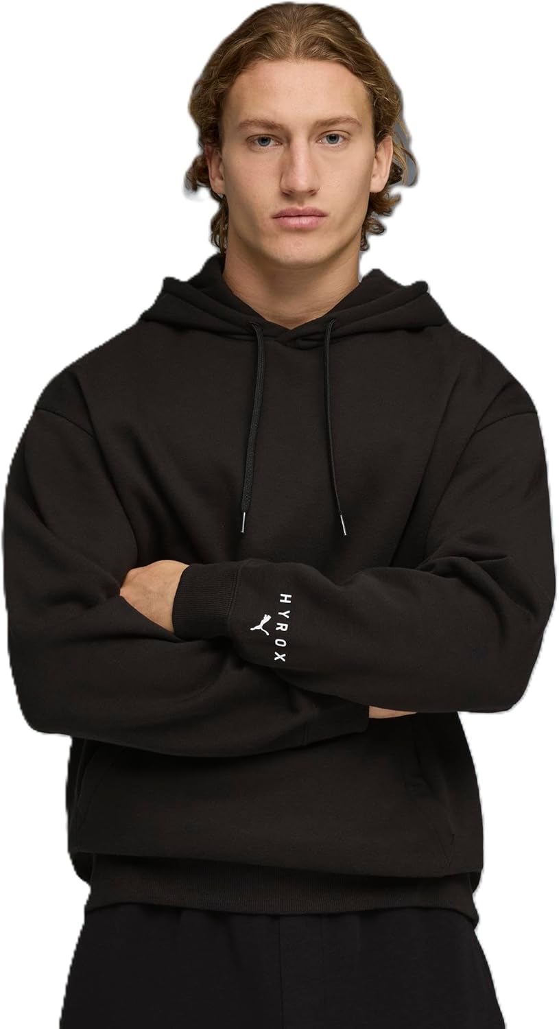 

Мужская толстовка PUMA 528644 High Lux с длинными рукавами и флисовой подкладкой, толстовка Puma X HYROX UNISEX LIFESTYLE CITY, черный