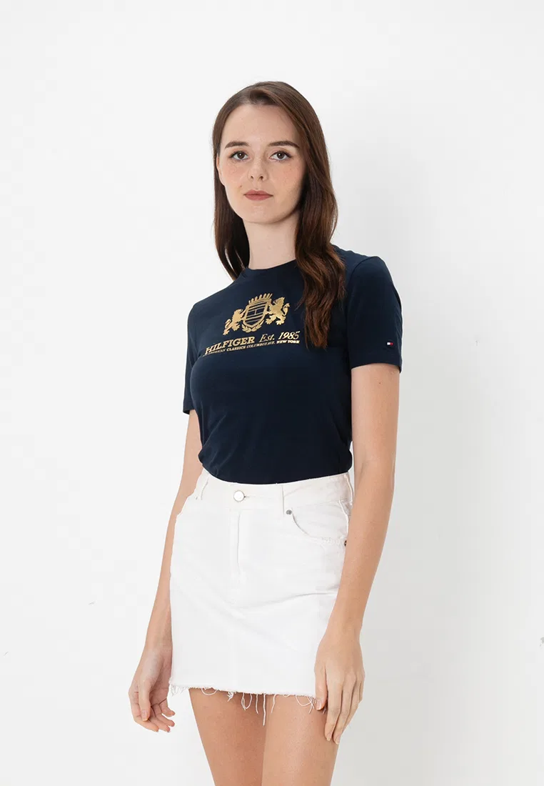 Футболка, Slim Varsity, Tommy Hilfiger, темно-синий