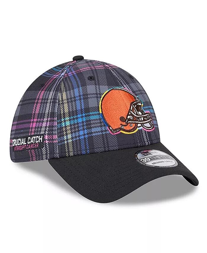 

Мужская черная кепка Cleveland Browns 2024 NFL Crucial Catch Plaid 39THIRTY Flex New Era