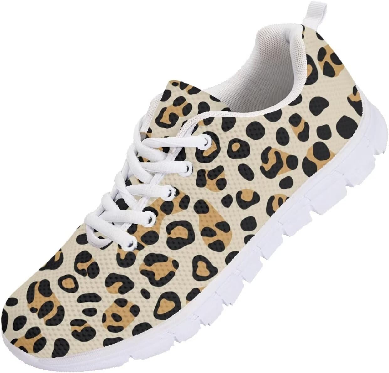 

Мужские кроссовки Funnydude Funny Print для бега, легкие, дышащие, с сеткой, удобные спортивные обувь, Leopard