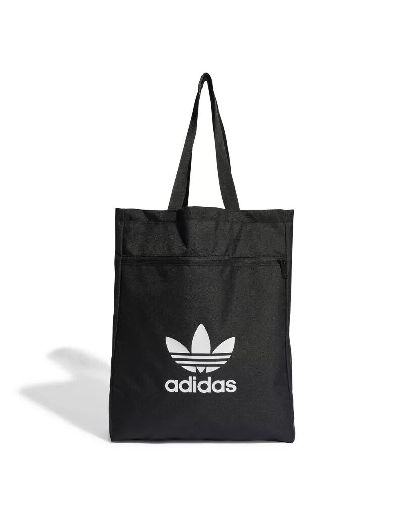 

Черная сумка-тоут с логотипом клевера adidas Originals