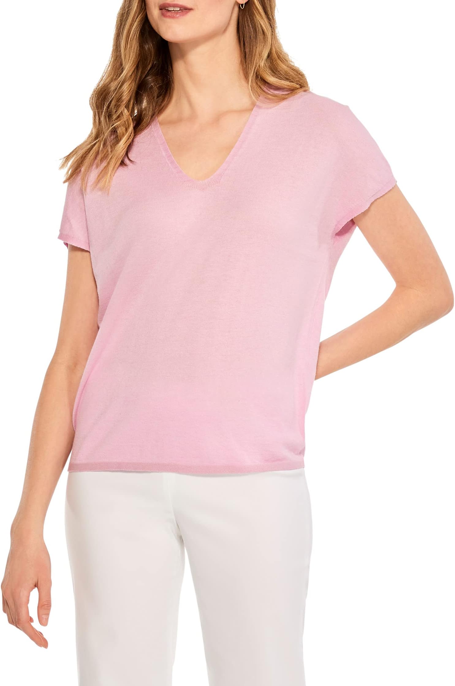 

Свитер NIC+ZOE Relaxed V Sweater Tee, цвет Pink Hue