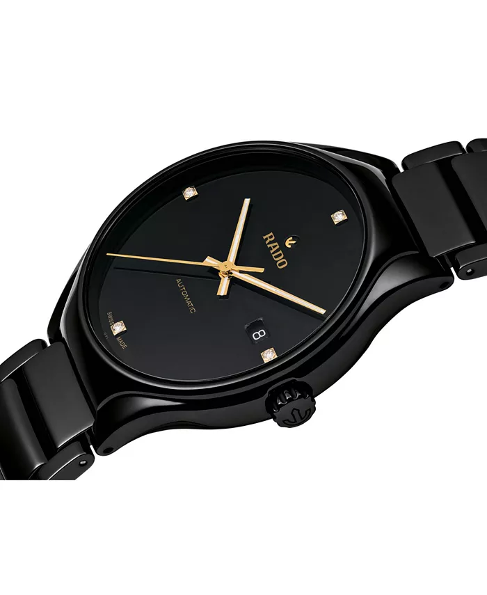 Часы Rado True Round Automatic Diamonds, арт. R27056712, черный купить ...