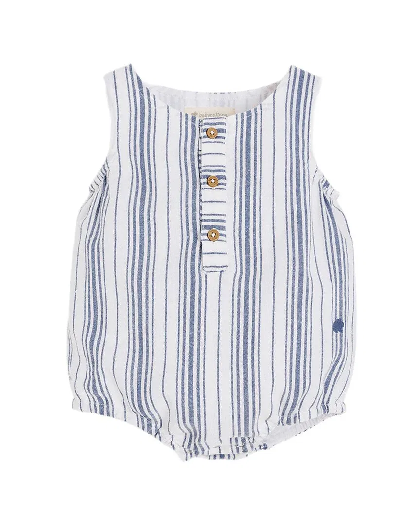 Полосатый комбинезон Babycottons, бежевый — фото 2