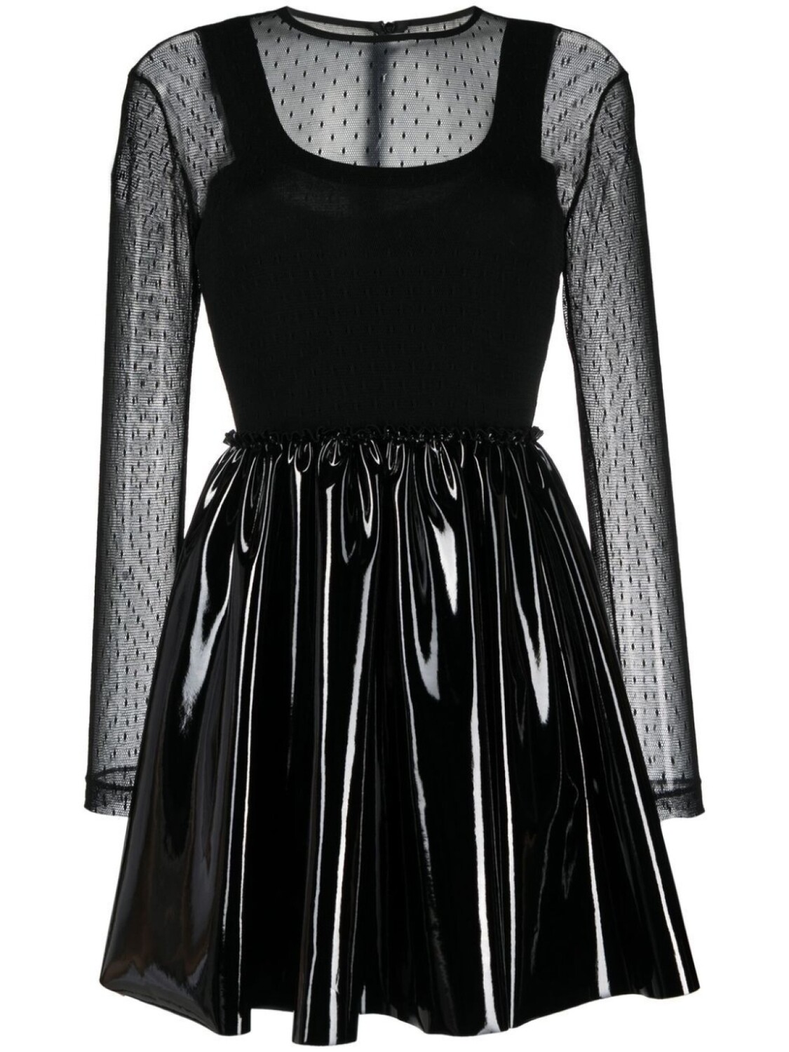 

Платье с глянцевым подолом RED Valentino, черный
