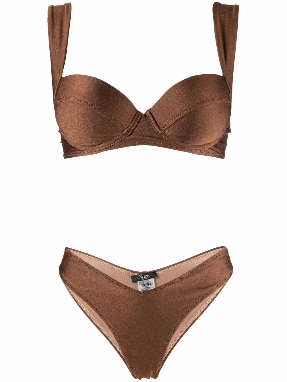 

Бикини с лифом-балконет Noire Swimwear, коричневый