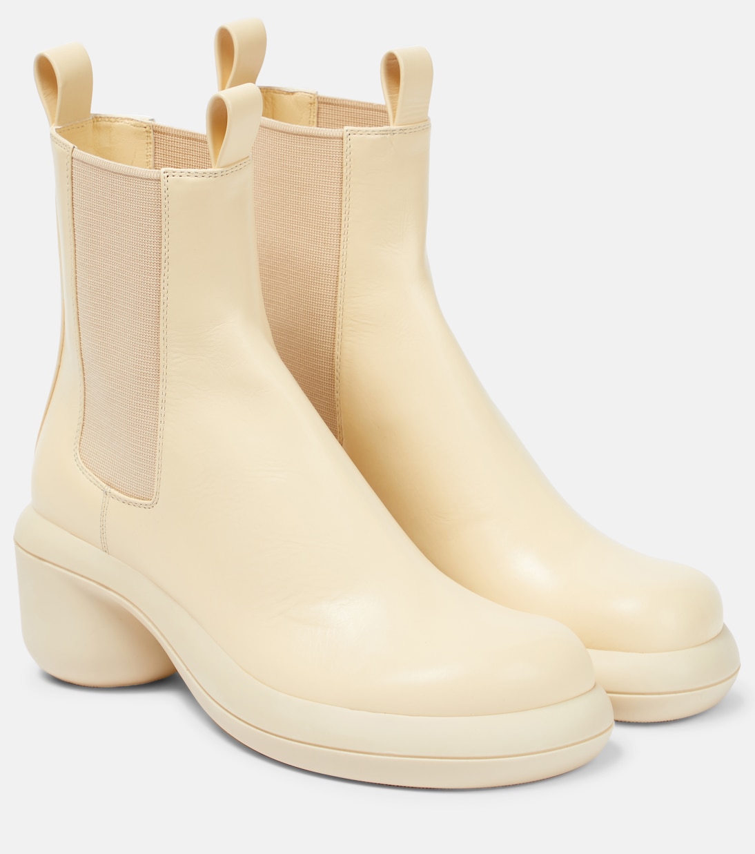 Кожаные ботинки челси Jil Sander, экрю