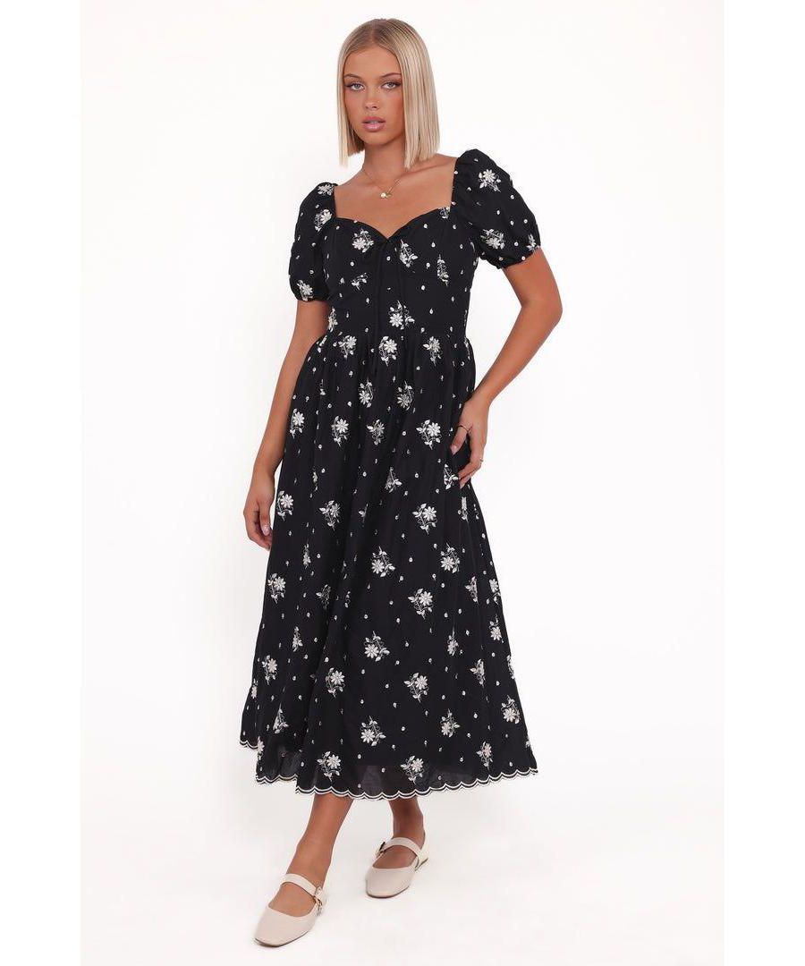 

Женское миди-платье Rosemarie - черное с цветочным принтом Petal and Pup, Black floral