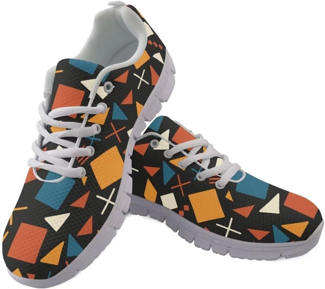 

Кроссовки AmzPrint Air Cushion Mesh Breathable Non Slip для бега и ходьбы, для мужчин, Colorful Geometric