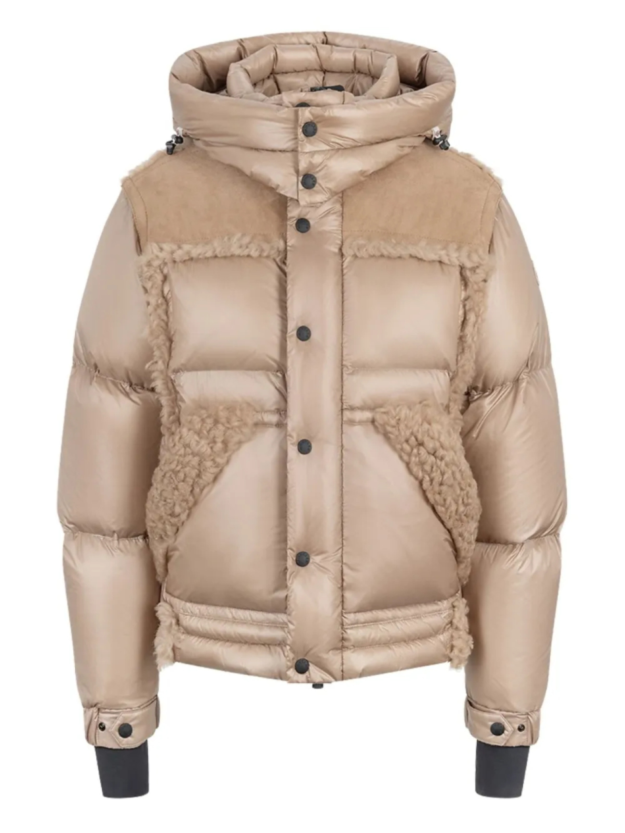 

Пуховик с отделкой из овчины Moncler Grenoble, коричневый