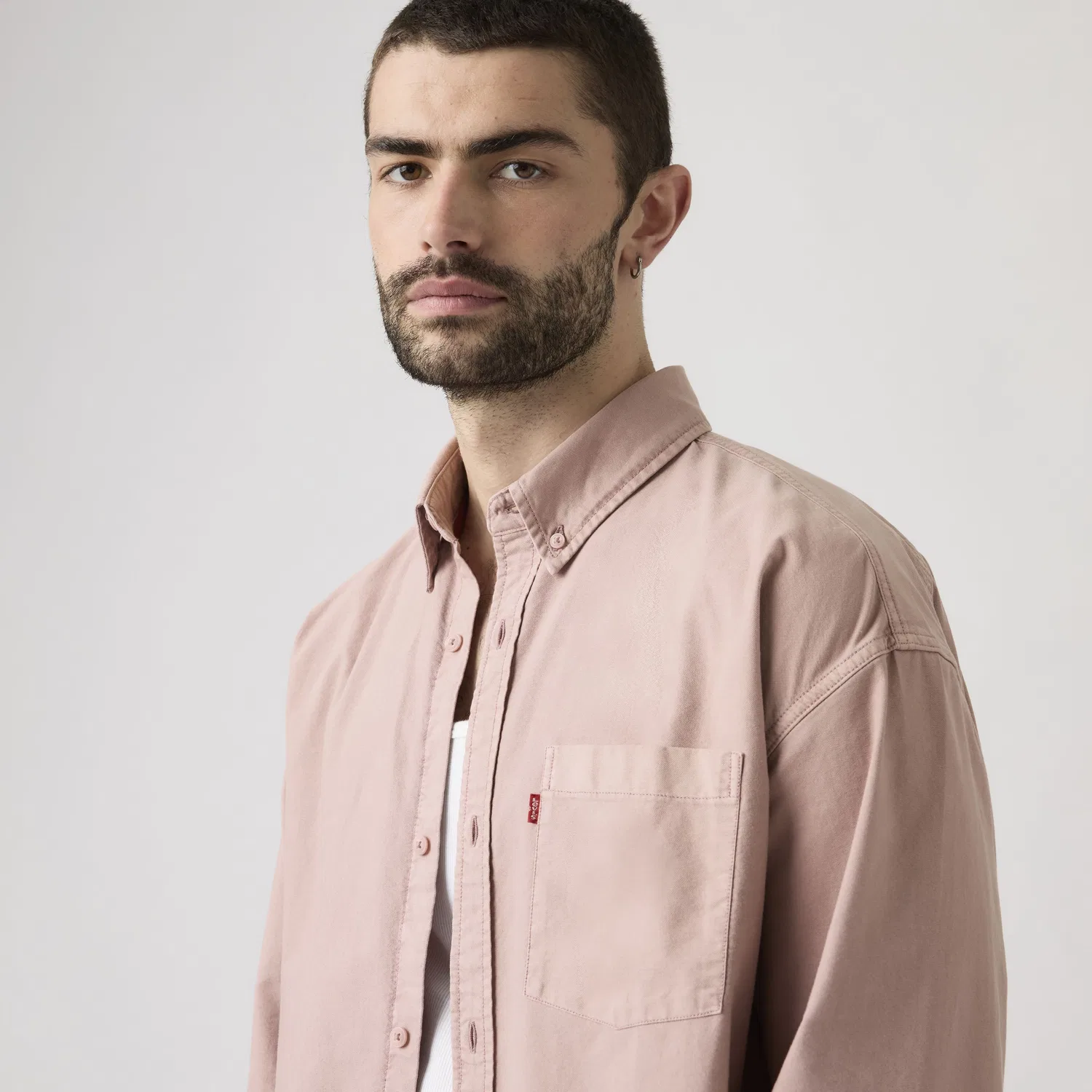 Рубашка с длинными рукавами и свободным кроем Zandt, окрашенная методом Garment Dye Levi's, Pink — фото 2