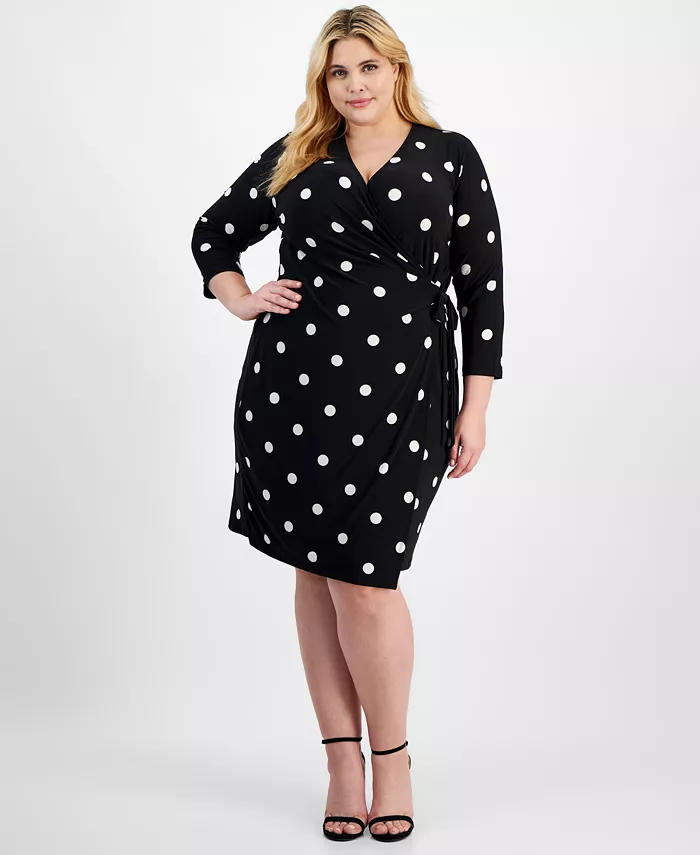 

Классическое платье-халат Plus Size Anne Klein, мультиколор