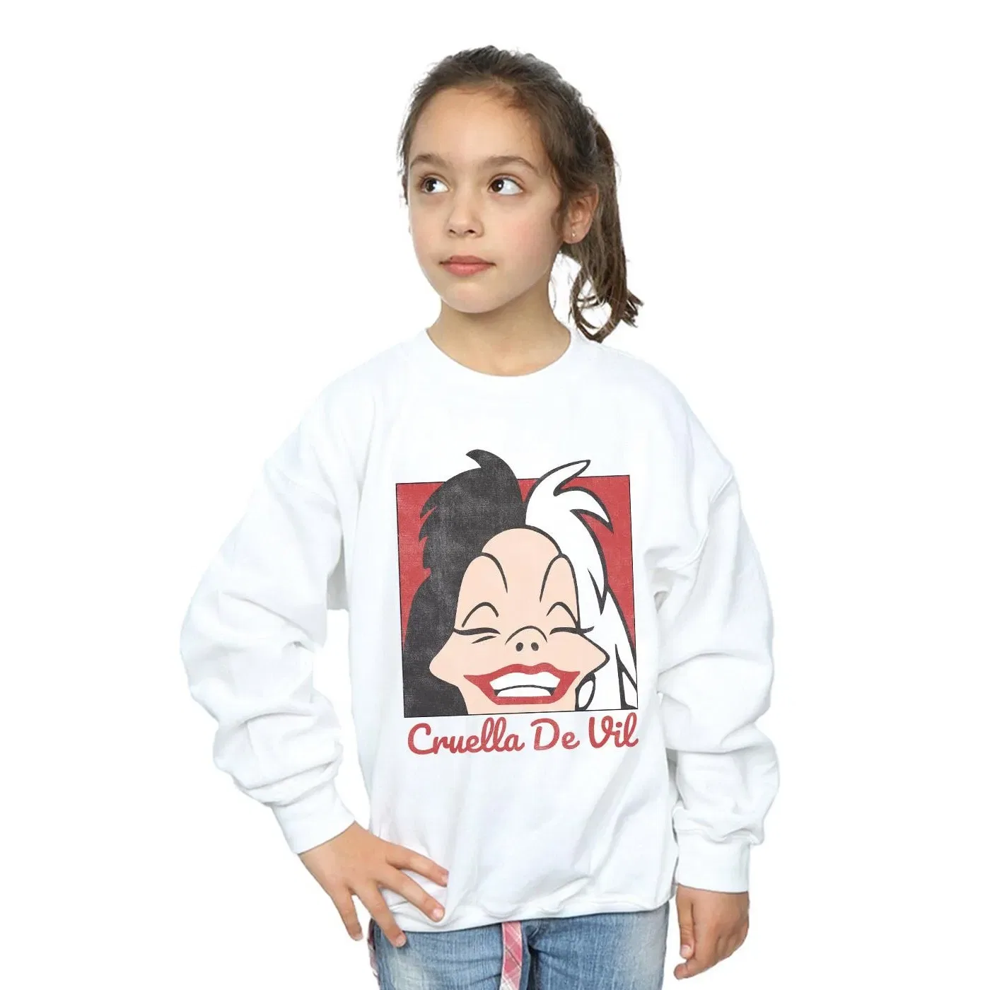 Свитшот с принтом Cruella De Vil Disney, белый
