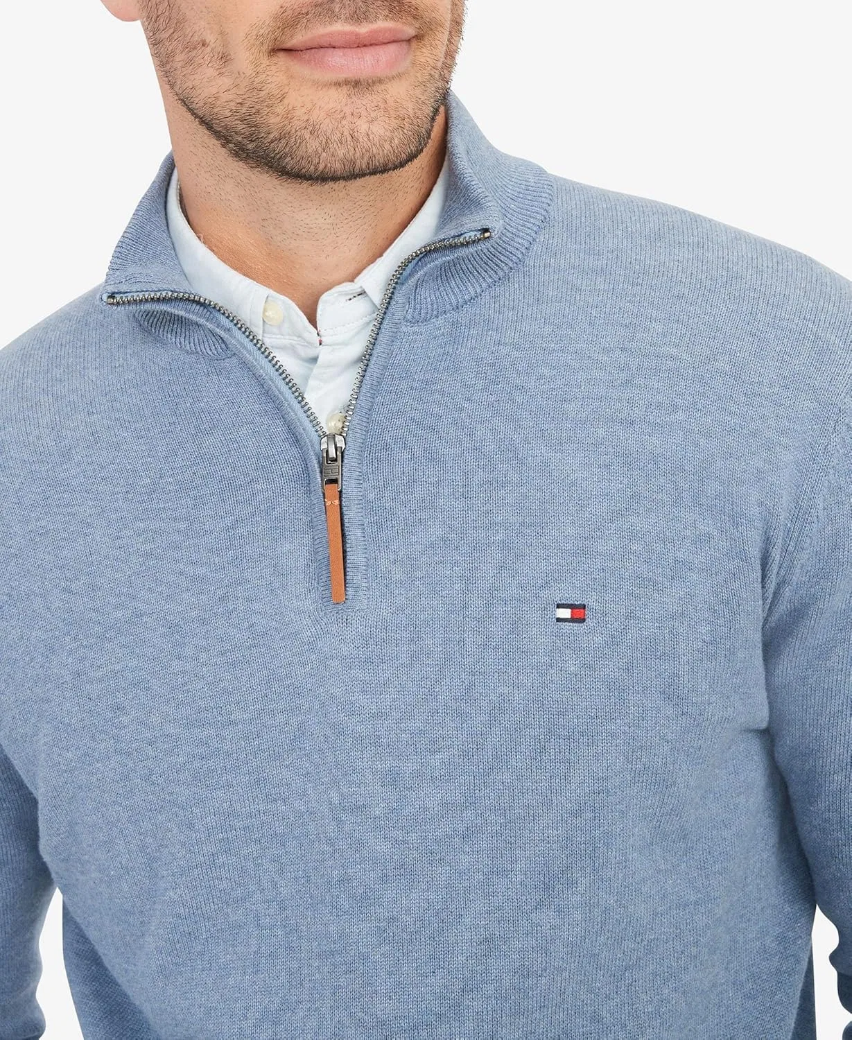 Свитшот Tommy Hilfiger Bill 1/4 Zip, синий — фото 3