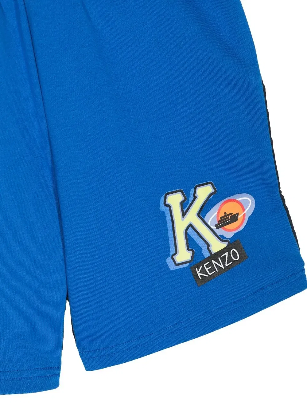 Двухцветные шорты с логотипом Kenzo Kids, синий — фото 3