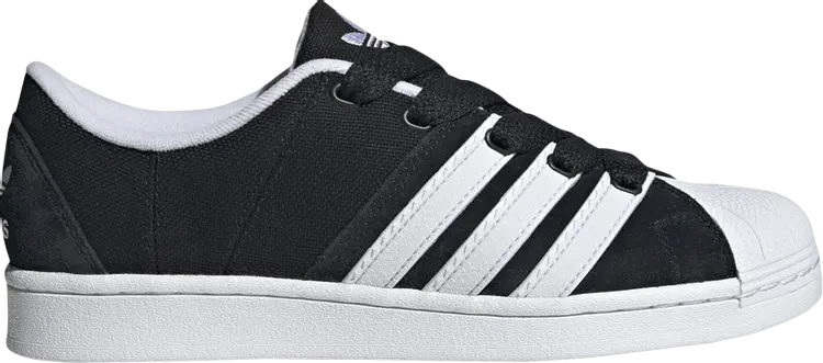 

Кроссовки Superstar Supermodified 'Black White - Black Heel', черный