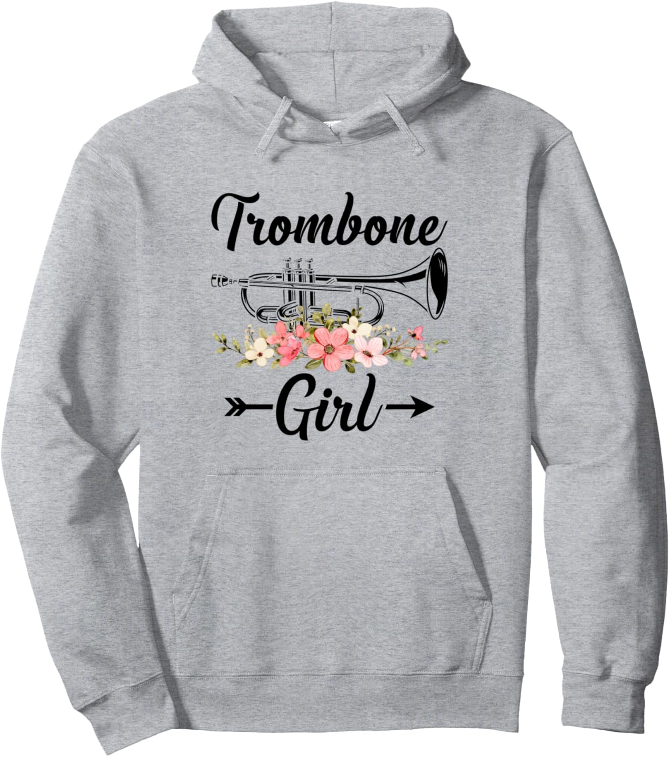 

Толстовка, Девушка-тромбонистка, девушка-тромбонистка, музыкант-тромбонист в толстовке Trombonist Girls Trombone Musician Player, серый