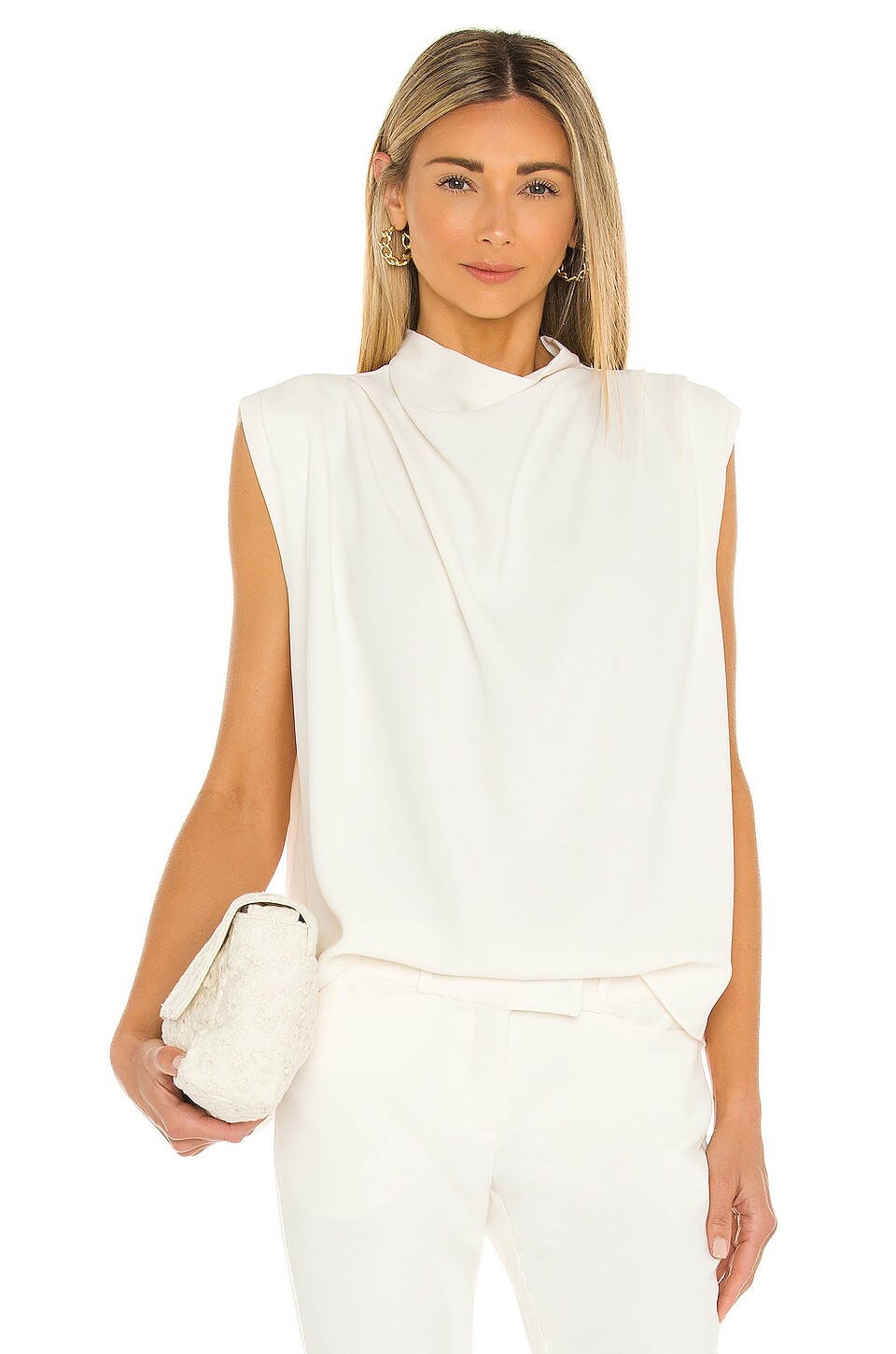 

Топ Amanda Uprichard Sleeveless Fabienne, слоновая кость