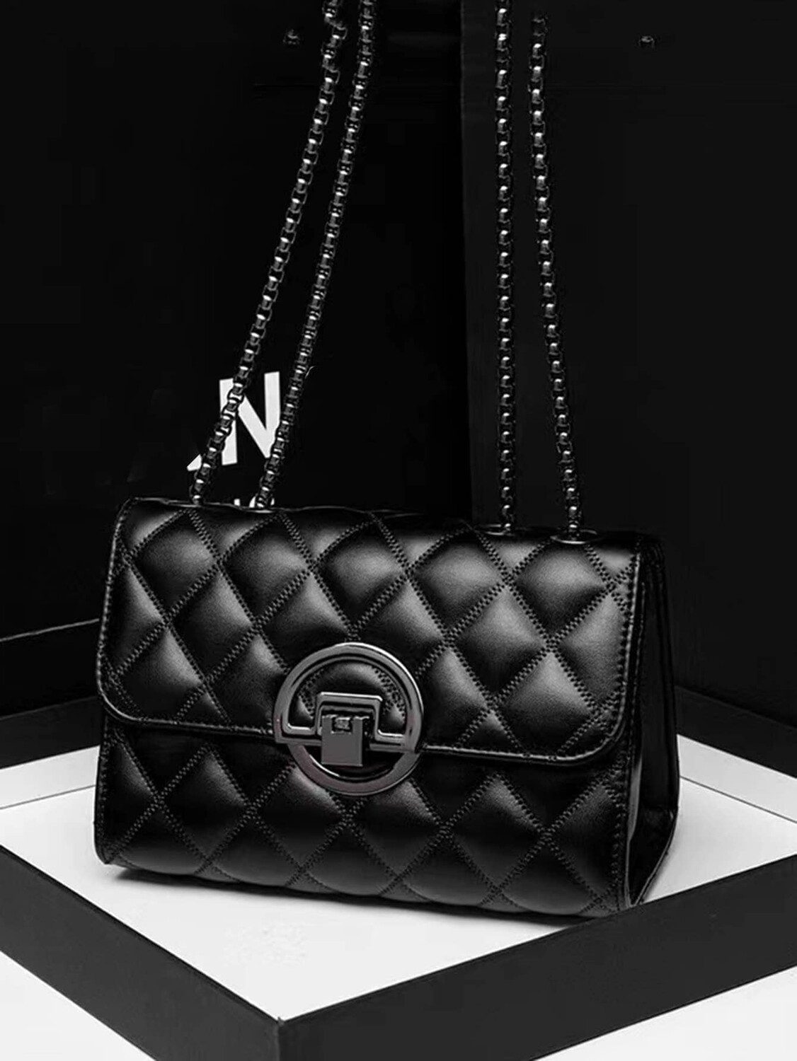 

Легкая деловая повседневная тканевая сумка на плечо с клапаном и цепочкой для девочек-подростков