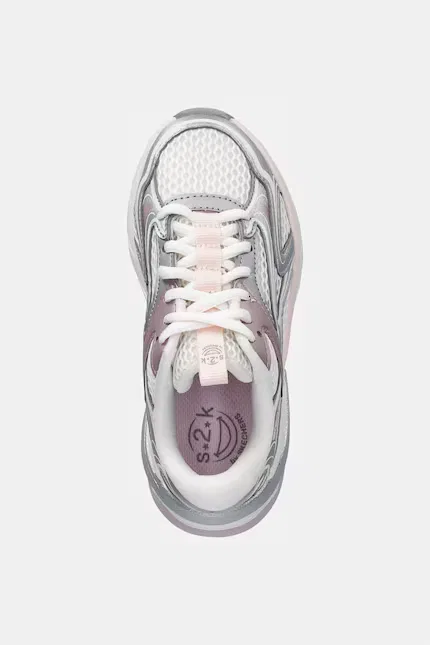 Сникерсы на платформе S2K Skechers, серебряный — фото 4