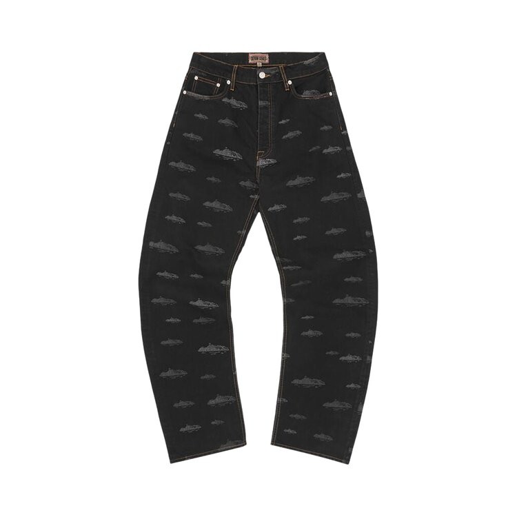 

Джинсы Corteiz Alcatraz Pattern Denim Jeans, черный