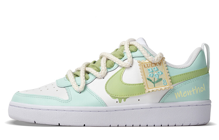 

Кроссовки Nike Court Borough Skateboard Shoes Women's Low-Top Green White, зеленый