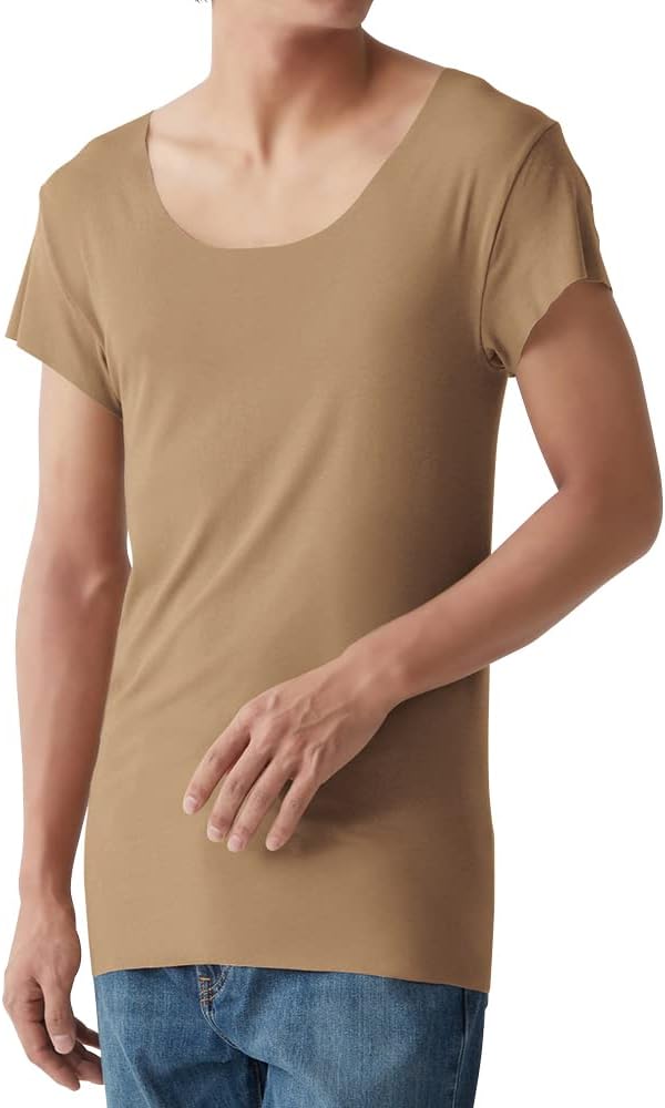 

Мужская внутренняя рубашка Gunze YG in.T, футболка с круглым вырезом из серии CUT OFF с впитывающими подушечками для осени/зимы, бежевый