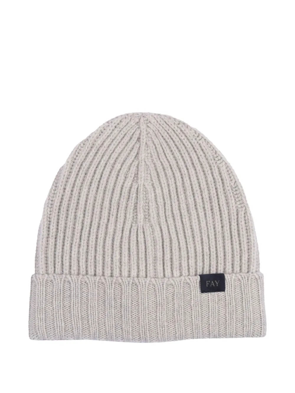 

Вязаная шерстяная шапка резинкой Fay, серый
