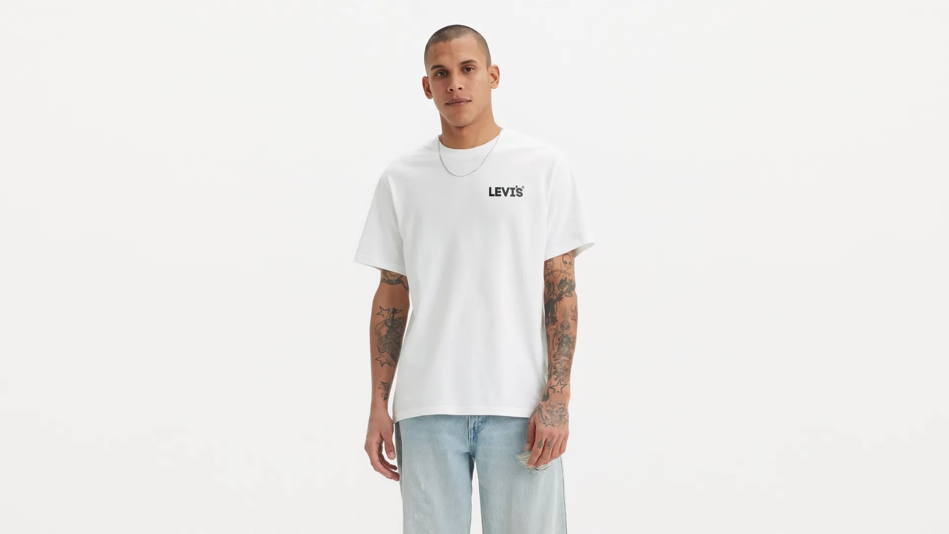 

Футболка свободного кроя с короткими рукавами и графическим рисунком Levi's, белый