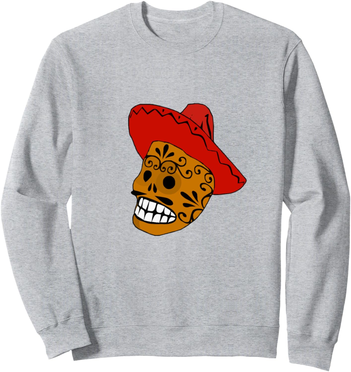 

Толстовка с изображением черепа в мексиканском народном стиле Es Designs, серый