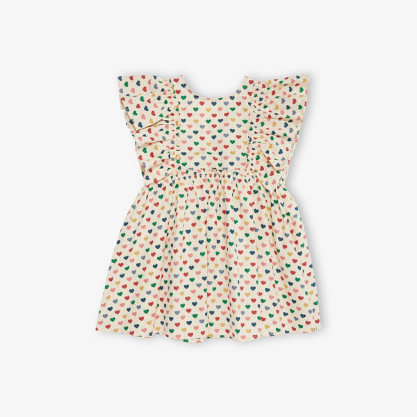 

Платье хлопковое Evia heart bow с бантом, возраст 9 месяцев - 8 лет Konges Slojd, цвет coeur colore