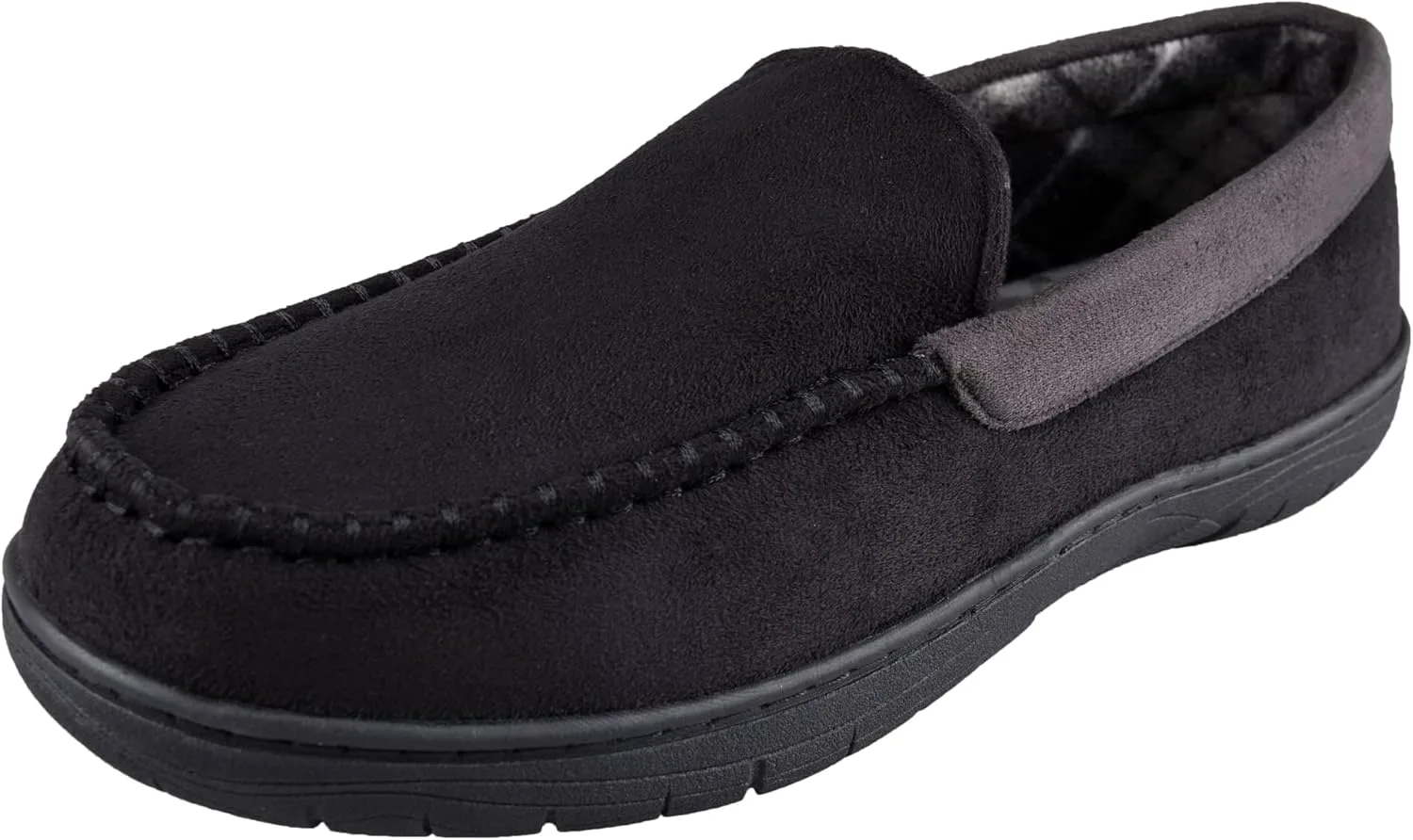 Мужские домашние тапочки Haggar Venetian Slipper для дома и улицы с комфортом из пены с эффектом памяти, черный — фото 2