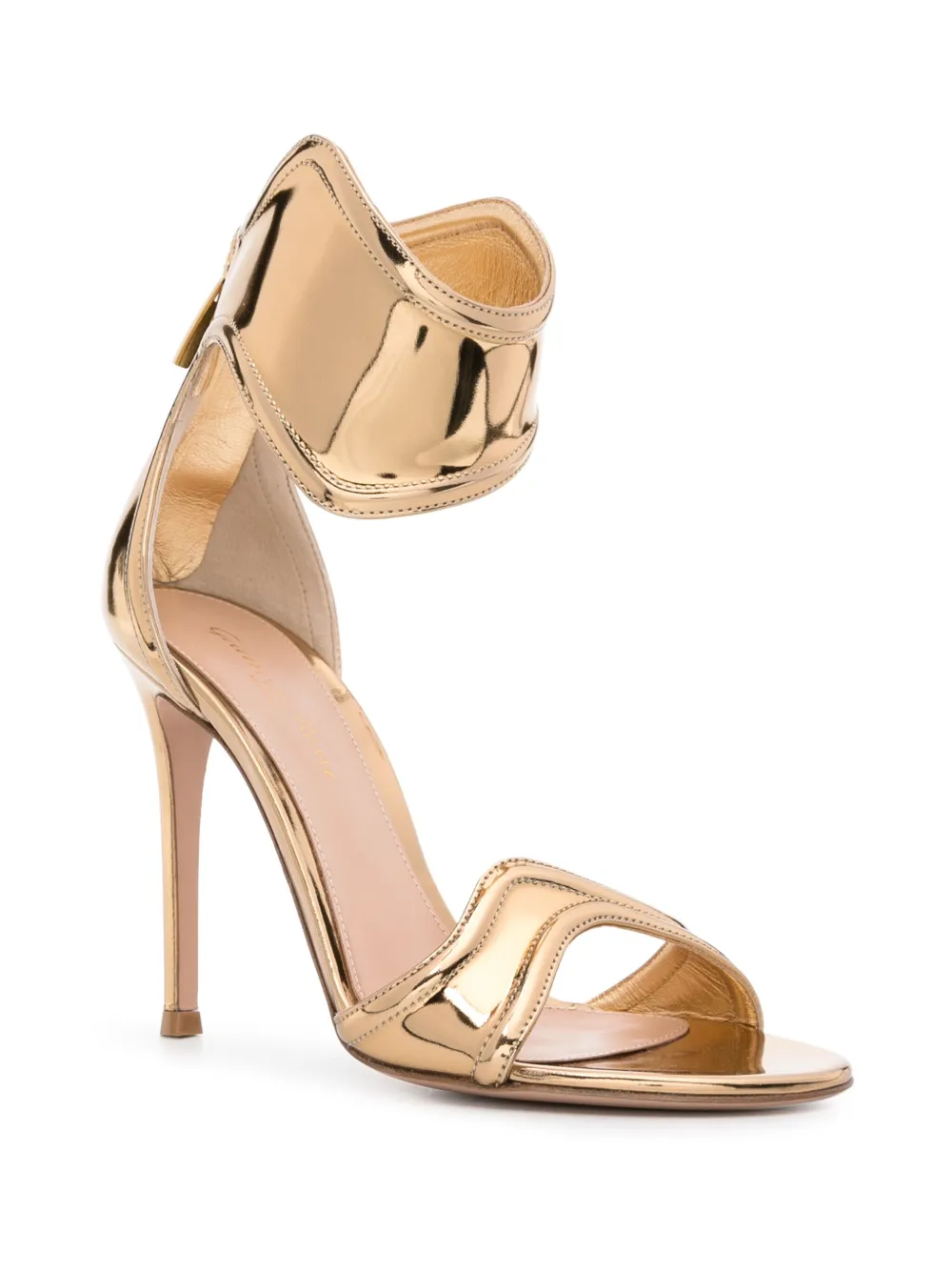 Босоножки Lucrezia 105 с эффектом металлик Gianvito Rossi, золотой — фото 2