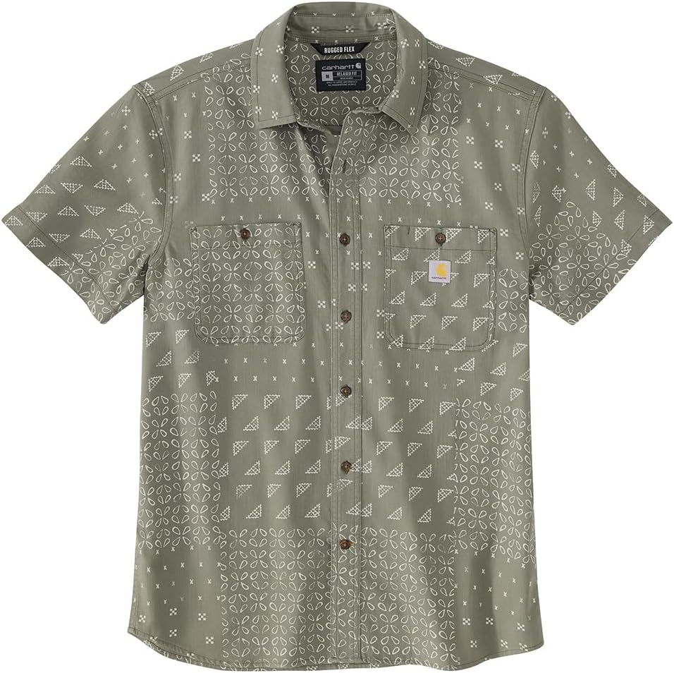 

Carhartt Мужская футболка 106403 Rugged Flex Relaxed Fit с коротким рукавом, Dusty Olive Bandana Print, Хаки, Carhartt Мужская футболка 106403 Rugged Flex Relaxed Fit с коротким рукавом, Dusty Olive Bandana Print