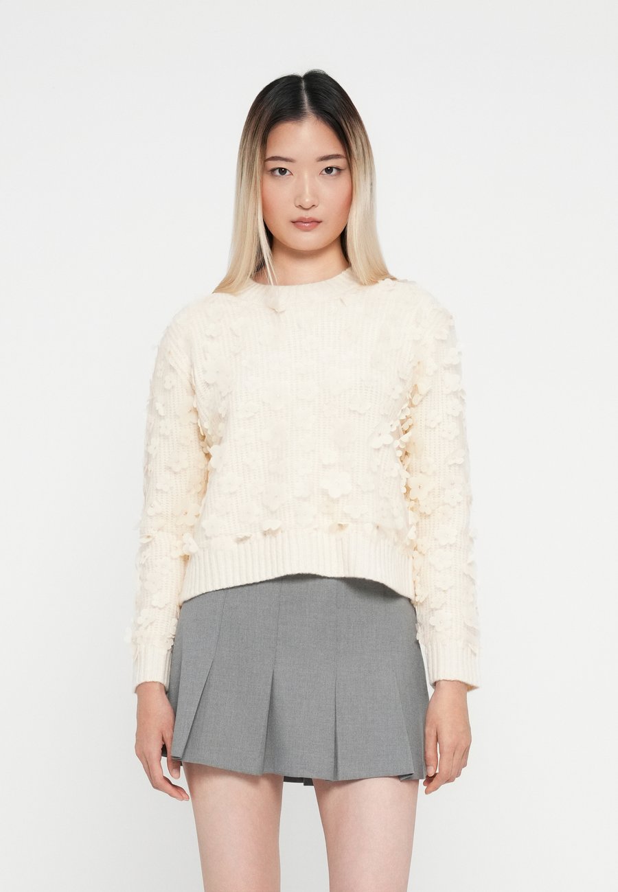 

Джемпер ONLY ONLHUA LIFE FLOWER DETAIL O NECK, Birch/Beige